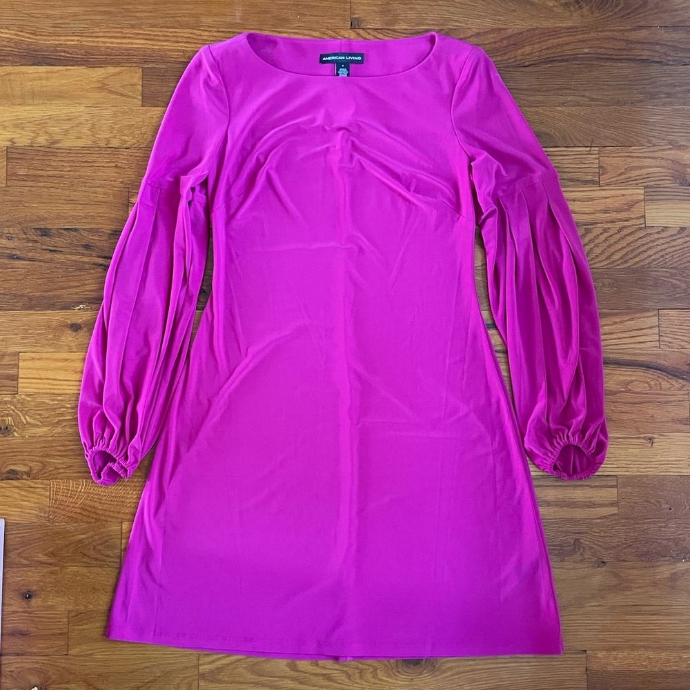 American Living pink bell sleeve dress in size 4